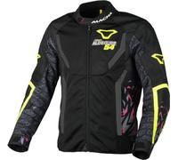Macna Grisco Aldequer Blouson textile de moto, Noir/Néon Jaune/Gris, Taille M