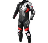 Macna Ignite Combinaison en cuir de moto une pièce perforée, Noir/Rouge/Blanc, Taille 54