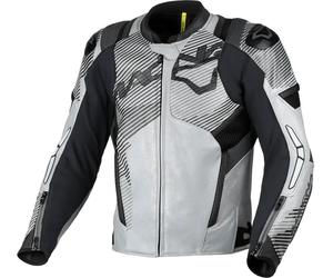 Macna Ignite, veste en cuir et en maille 48 Gris Clair/Gris/Noir Gris Clair/Gris/Noir