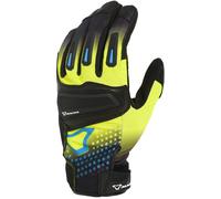 Macna Jugo Gants de moto, noir/bleu/jaune, Taille S