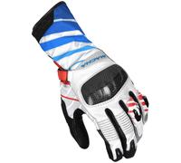 Macna Krown Gants de moto perforés, Blanc/Noir/Bleu, Taille S