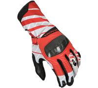 Macna Krown Gants de moto perforés, noir-blanc-rouge, taille XL pour homme