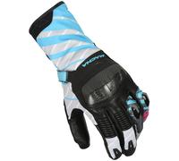 Macna Krown gants de moto perforés pour femmes, noir-bleu, taille 2XL