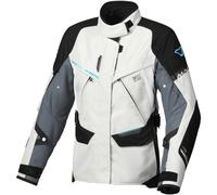 Macna Mundial veste textile de moto pour dames imperméable à l’eau, Gris clair/Noir, Taille XL