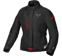 Macna Nivala veste textile de moto pour dames imperméable à l’eau, noir/rouge, Taille XL