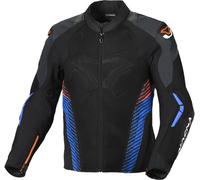 Macna Novic Veste textile de moto imperméable, noir-bleu-orange, taille 3XL pour homme