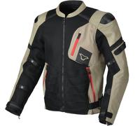 Macna Olsan Veste en cuir / textile de moto perforée, noir-beige, taille 2XL pour homme