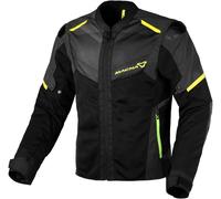 Macna Orcano 2.0 NightEye Blouson textile de moto, noir-jaune, taille S pour homme