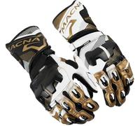 Macna Powertrack 2.0 Gants de moto, Noir/Blanc/Or, Taille 2XL