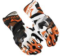 Macna Powertrack 2.0 Gants de moto, Noir/Blanc/Orange, Taille S