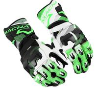 Macna Powertrack 2.0 Gants de moto, Noir/Blanc/Vert, Taille S