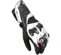 Macna Protego Gants de moto pour femmes, Blanc/Noir/Rose, Taille S