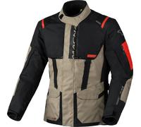 Macna Rancher 2.0, veste textile imperméable L Beige/Noir/Rouge Beige/Noir/Rouge