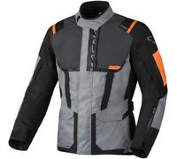 Macna Rancher 2.0 Veste textile moto imperméable, Gris/Rouge, Taille XS