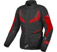 Macna Rancher veste textile de moto pour dames imperméable à l’eau, noir/rouge, Taille M