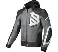 Macna Risant Veste en cuir / textile de moto perforée, Gris/Noir/Blanc, Taille 56