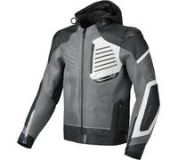 Macna Risant Veste en cuir / textile de moto perforée, noir-gris-blanc, taille 50 pour homme