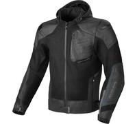 Macna Risant Veste en cuir / textile de moto perforée, noir, Taille 50