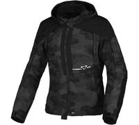 Macna Territor Veste textile de moto imperméable pour dames, noir/camouflage, Taille XL
