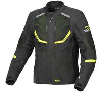 Macna Tondo Veste textile de moto imperméable, noir/jaune, Taille XXL
