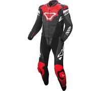 Macna Tracktix Combinaison en cuir de moto perforée deux pièces, Rouge, Taille 52