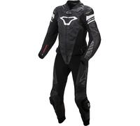 Macna Tracktix Costume en cuir de moto deux pièces pour femmes, Noir/Blanc, Taille 44