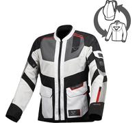 Macna Travelair Veste textile moto pour dames, Gris/Noir, Taille S