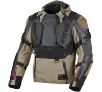 Macna Tryton NightEye Veste de moto imperméable en cuir/textile, noir/olive, Taille XXL