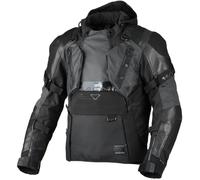 Macna Tryton NightEye Veste de moto imperméable en cuir/textile, noir, Taille M