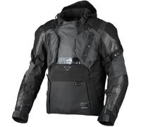 Macna Tryton NightEye Veste de moto imperméable en cuir/textile, noir, Taille S