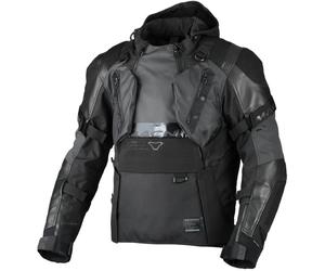 Macna Tryton NightEye Veste de moto imperméable en cuir/textile, noir, taille S pour homme