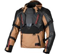 Macna Tryton NightEye Veste de moto imperméable en cuir/textile, noir-brun, taille L pour homme