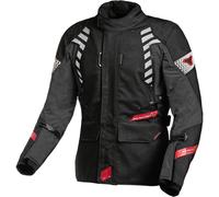 Macna Ultimax veste textile de moto pour dames imperméable à l’eau, noir-rouge, taille L pour femmes