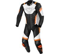 Macna Varshall, combinaison en cuir 1pcs. perforée 48 Noir/Blanc/Orange Noir/Blanc/Orange