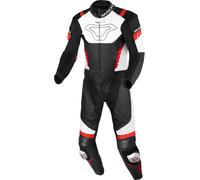 Macna Varshall combinaison en cuir de moto deux pièces perforée, Noir/Blanc/Rouge, Taille 56