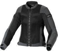 Macna Velotura NightEye Veste textile de moto pour femmes, noir/gris, Taille S
