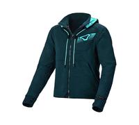 Macna District Veste textile de moto pour femmes, vert-bleu, taille S