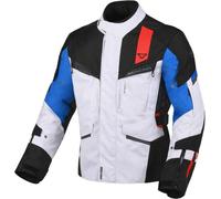 Macna Zastro veste textile de moto imperméable, noir/gris/bleu, Taille L