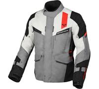 Macna Zastro veste textile de moto imperméable, noir-gris-rouge, taille 2XL pour homme