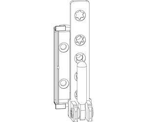 MACO Palier d'angle DT160 pour fenêtre en Bois à Gauche, feuillure 12 mm, Rabat 20 mm, Charge maximale 160 kg, Acier galvanisé argenté