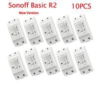 MACOFF-Commutateur intelligent de base,Wifi,sans fil,maison intelligente,télécommande,minuterie,bricolage via Ewelink,fonctionne avec Alexa Google - Type Sonoff Basic 10pcs