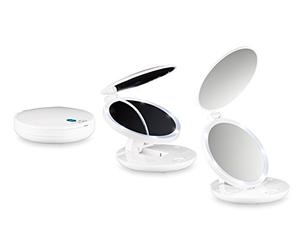 MACOM 218 MINI SPECCHIO DA VIAGGIO A BATTERIA CON LUCI LED COLORE BIANCO