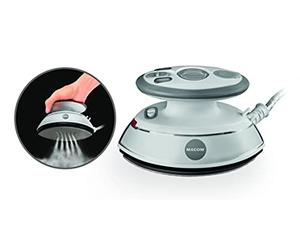 Macom Enjoy & Relax 876 Iron One-Puissant Mini Fer à Repasser Double Pointe pour Vapeur à Toute Plaque, Blanc et Gris