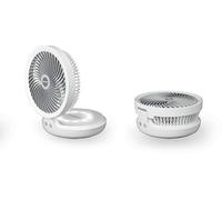 Macom Enjoy & Relax 990 Compact Ventilateur de Table sans Fil Rechargeable USB, diamètre 19 cm, Blanc