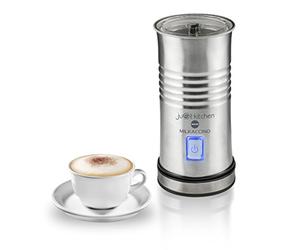 MACOM, Monta Chauffe-Lait/Cappuccinatore Électrique, crée une parfaite mousse froide ou chaude de lait pour cappuccinos et café crémeux, acier brossé, Just Kitchen 867 Milkaccino