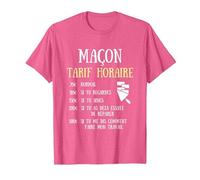 Maçon tarif horaire Humour maçonnerie Homme Cadeau T-Shirt, Homme, Rose Chiné, 3XL