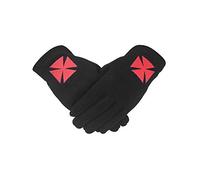 Maçonnique Chevalier Templier Noir 100% Cotton Machine Broderie Gant - Noir, L