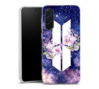 MACOQUEPERSO Coque en Silicone Compatible avec Samsung Galaxy A27 5G, Antichocs, Motif Floral Galaxy BTS Army