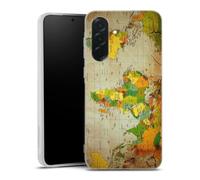 MACOQUEPERSO Coque en Silicone Compatible avec Samsung Galaxy A27 5G, Motif Mappemonde