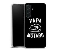 MACOQUEPERSO Coque en Silicone Compatible avec Samsung Galaxy A27 5G, Motif Papa Motard